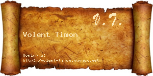 Volent Timon névjegykártya